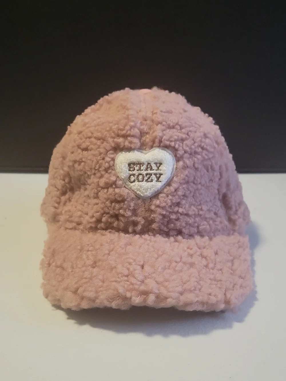 Stay Cozy Sherpa Cap - Blush Pink. T21